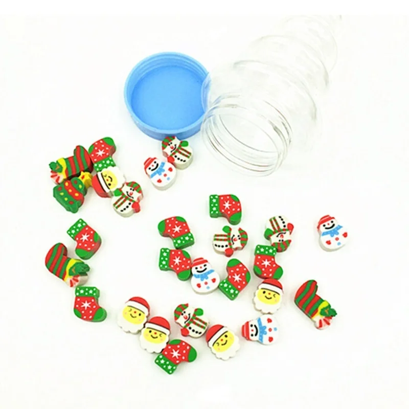 1 бутылка мини Ластик Kawaii Канцелярские товары для студентов Рождество Санта дерево милый фрукты утка животное творческие подарки для детей цвет случайный