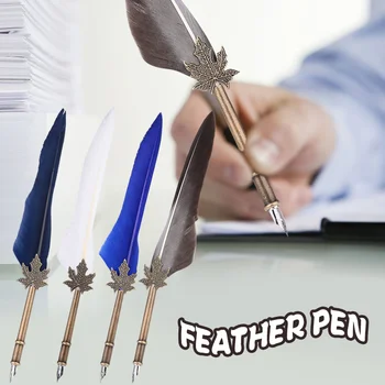 

Quill Sets Pen Quill Pen Feather Dip Pen Dipped in Water Gift Boxes Christmas Practical Boys and Girls Without Ink Retro Gifts