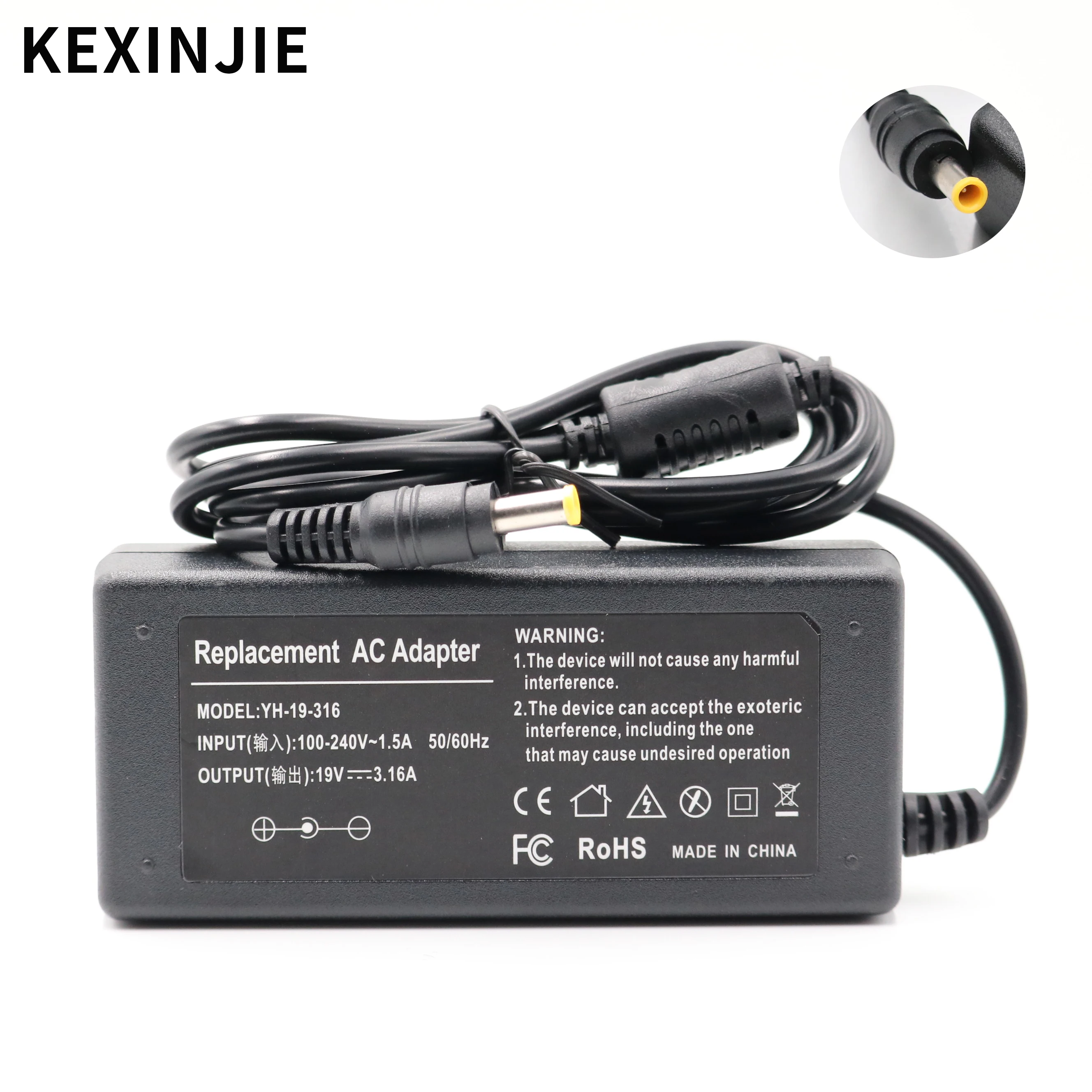 19V 3.16A 5 5*3 0 мм 60 Вт AC/DC адаптер питания зарядное устройство для Samsung N150 N145 R478 R480 R523 R538