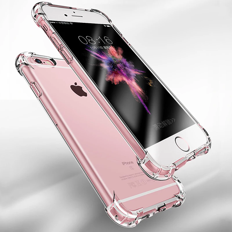 Airbag TPU Case for iphone XS MAX XR X 11 Pro 6 6s 5 5s SE 7 8 Plus Samsung S10 S10e S8 S9 Note 9 Clear Soft Cover | Мобильные