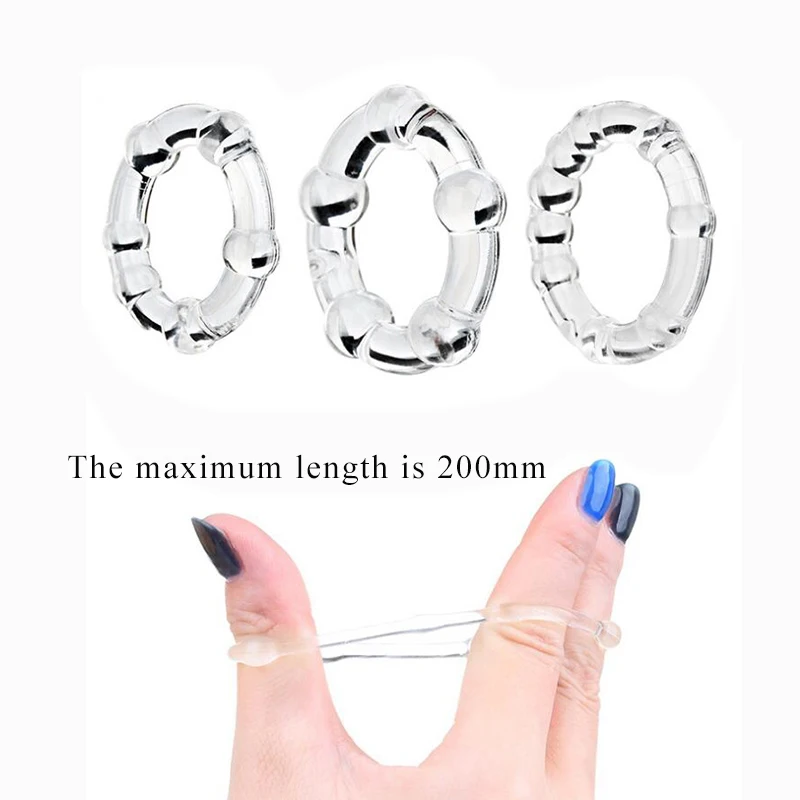 Set of 3PCS Durable Cock Rings Bead Penis Ring Male Delay Ejaculation Lasting Erection Ring