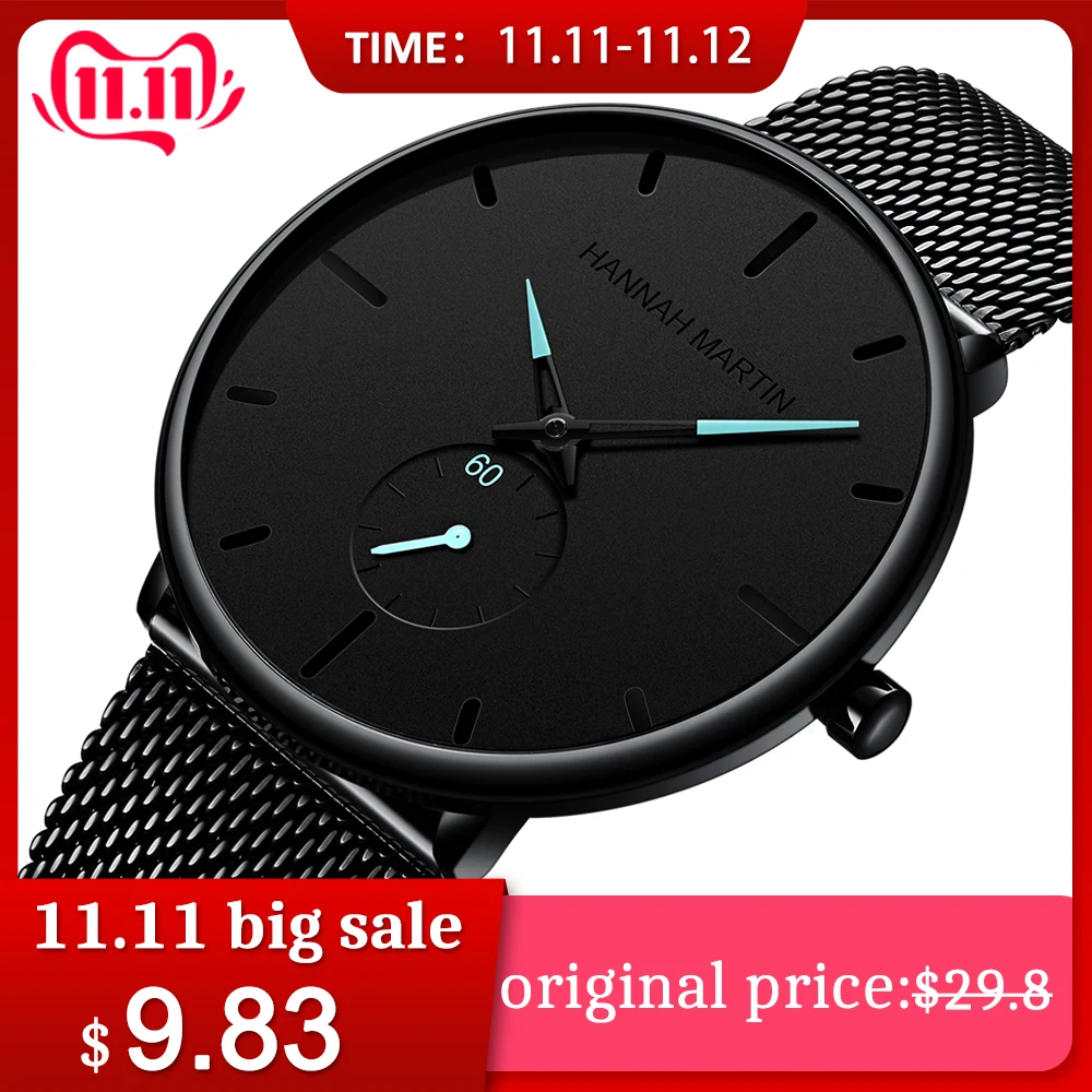 Meilleur Livraison directe 2019 nouveau Design Simple étanche en acier inoxydable maille petit cadran hommes montres haut marque de luxe Quartz relogio masculino