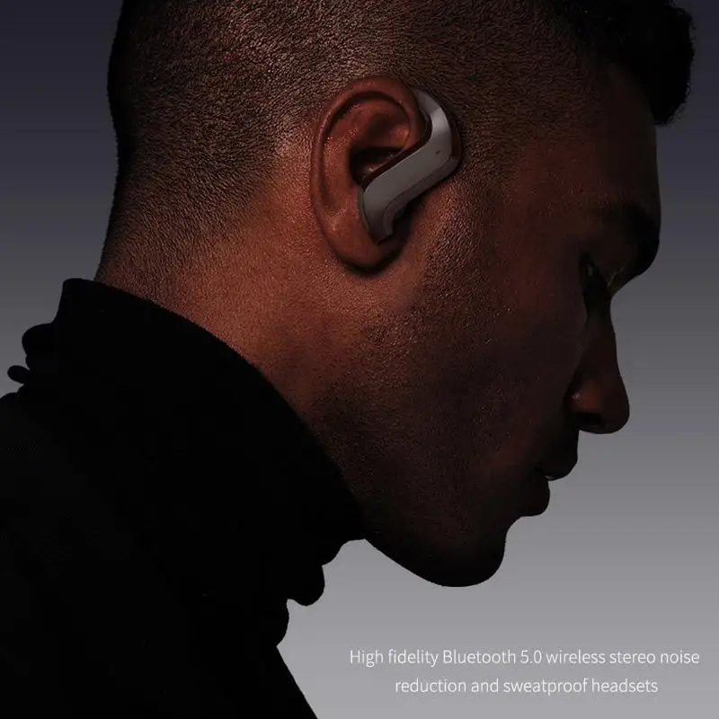 TWS Bluetooth 5.0 Earphones Wireless Headphone Bone Conduction 9D HiFi Stereo Sport Handsfree with Microphone