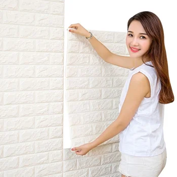 

70*77 3D Brick Wall Stickers DIY Self Adhensive Decor Foam Waterproof Wall Covering Wallpaper For TV Background Kids Living Room