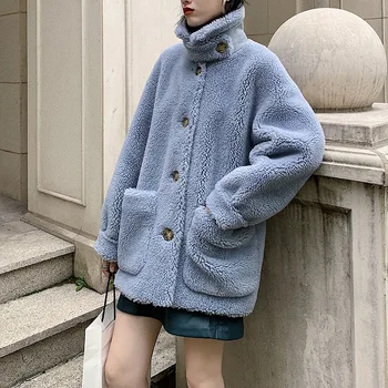 

Sheep shearing coat women's short autumn and winter new style grain cashmere lamb hair composite fur one fur coat to keep warm