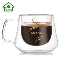 200 мл двухслойный кофейный стакан чашка пищевого класса высокие боросиликатные кружки для офиса и дома термостойкий молочный кофейный стакан посуда для напитков