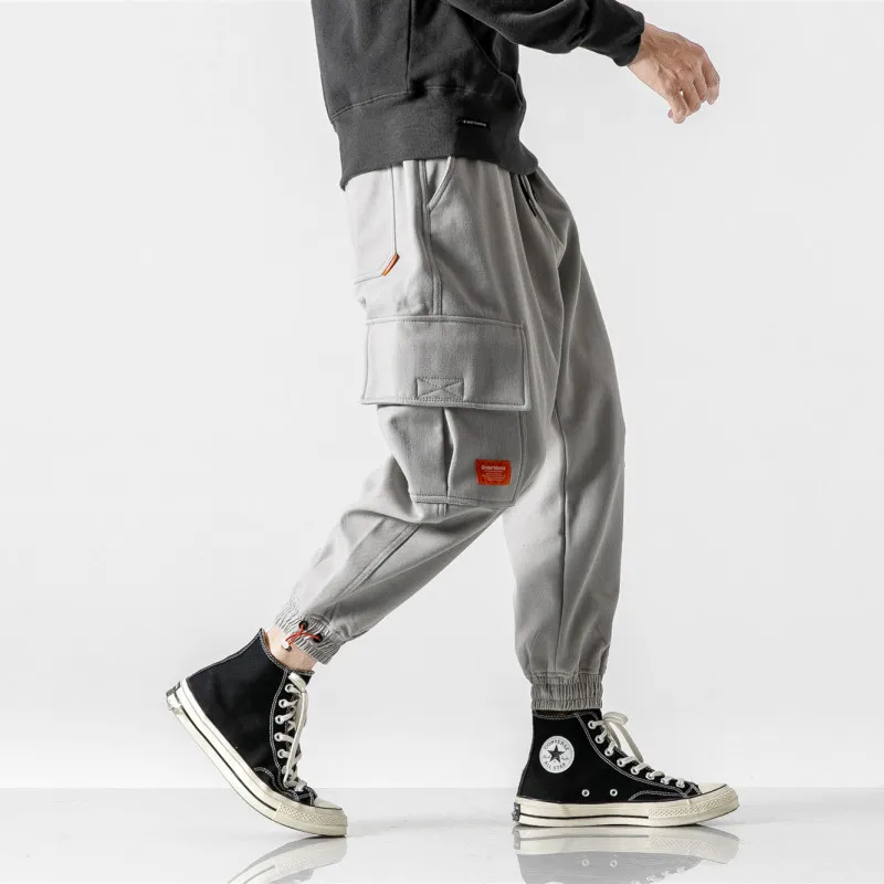 

City Where the Product 2019 Winter Japanese-style Origional Brushed And Thick Base-Versatile Bib Overall Men's Jogger Pants