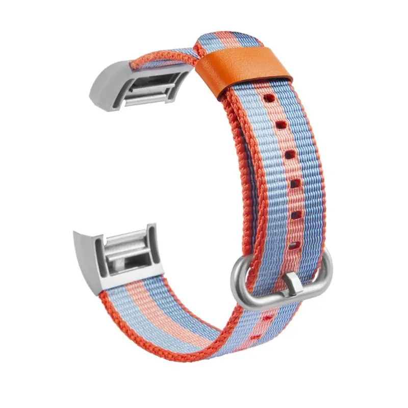 Yellow and Blue Модные яркие часы с нейлоновым браслетом ремни для Fitbit Charge 2 HR ремешок полосы металлический разъем для Fitbit Charge2 огнеупорные часы ремешок новейший - Цвет: Yellow and Blue