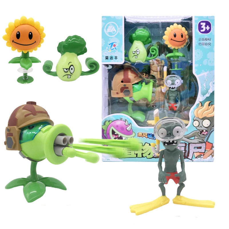 Игрушечные фигурки из аниме Растения против Зомби игрушки PVZ Gatling Pea Подсолнух