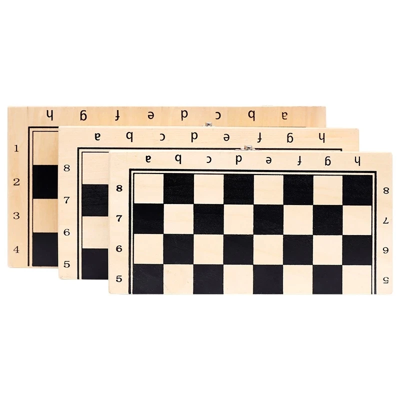 Wooden Chess Checker Board Solid Wood Pieces Folding Chess Board High-end Puzzle Game Yernea