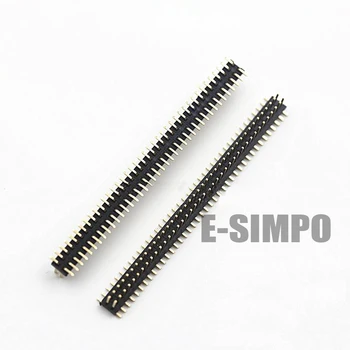 

20PCS 2.54mm Vertical SMT, Right Angle SMD 2X40P Double Row Single Plastic Breakable Gold-Plated Male Pin Header Connector Strip