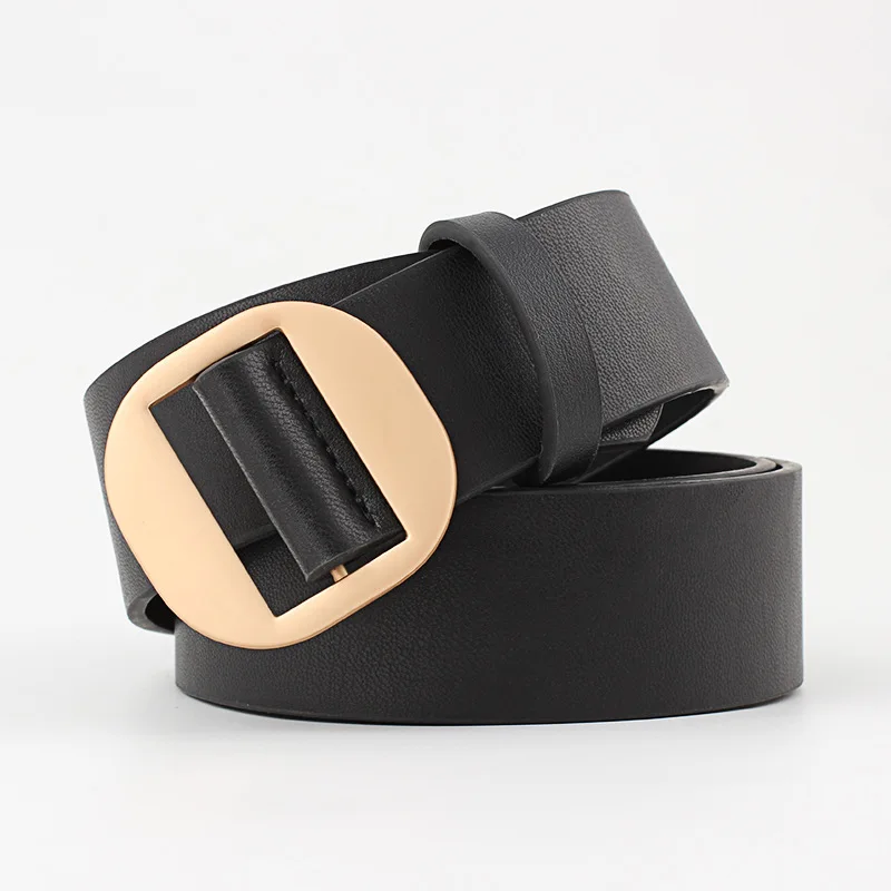 

Women's round buckle non-porous female decorative down jacket pu belt ladies hundred matching clothes waist belt trendy