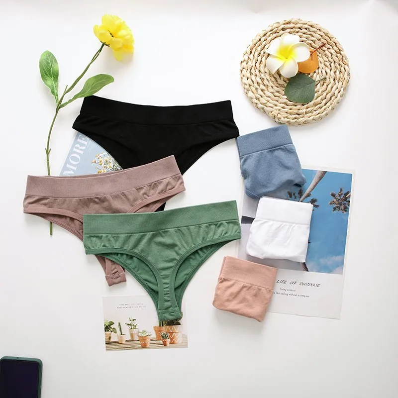 

Women's Seamless Thongs Sexy Low-Waist Panties Female Solid G-String Comfortable Intimate Underwear Breathable Underpants Undies