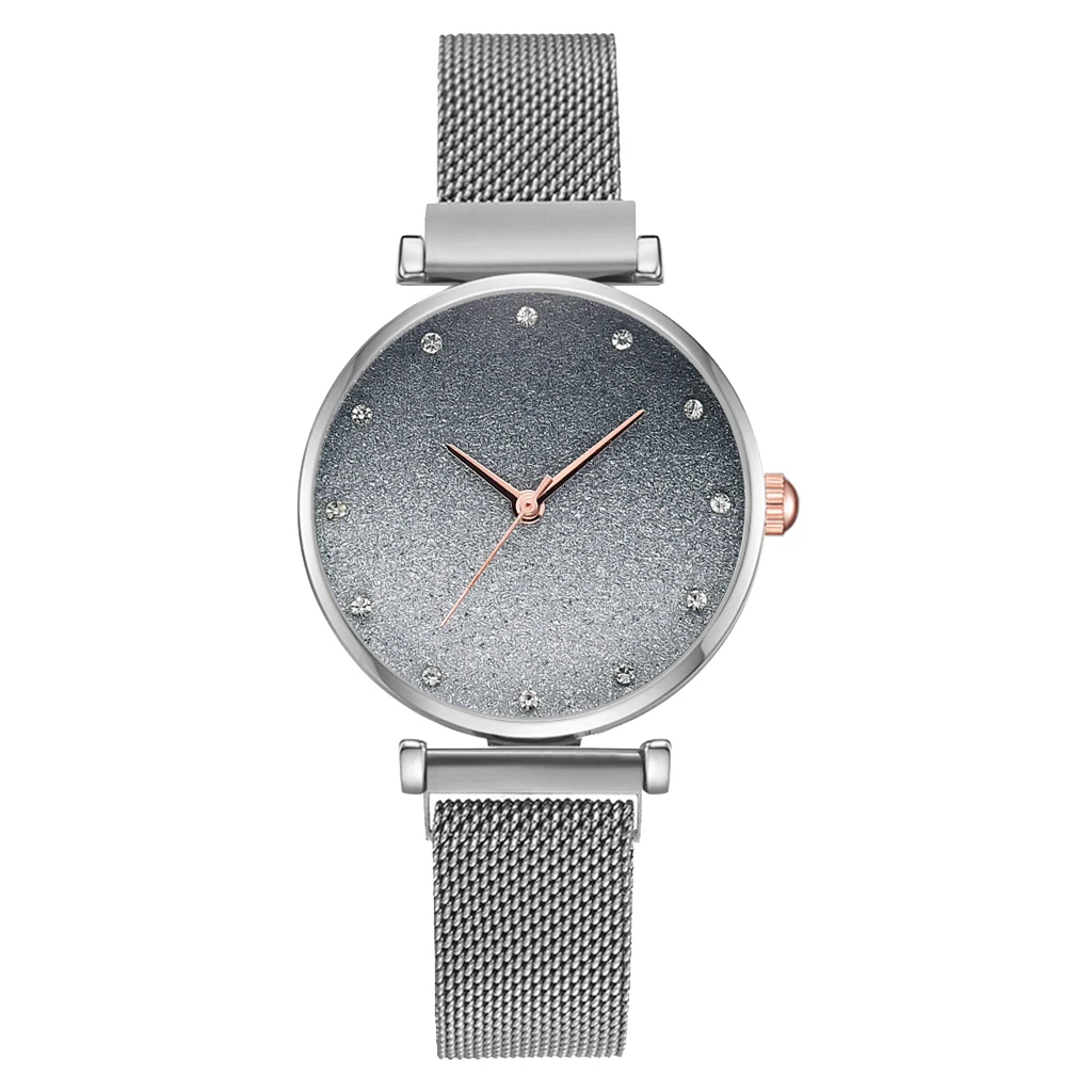 Модные женские часы на магните, роскошные женские наручные часы на ремешке из сплава, повседневные женские часы со звездным SkyGradient Relogio Feminino - Цвет: silver