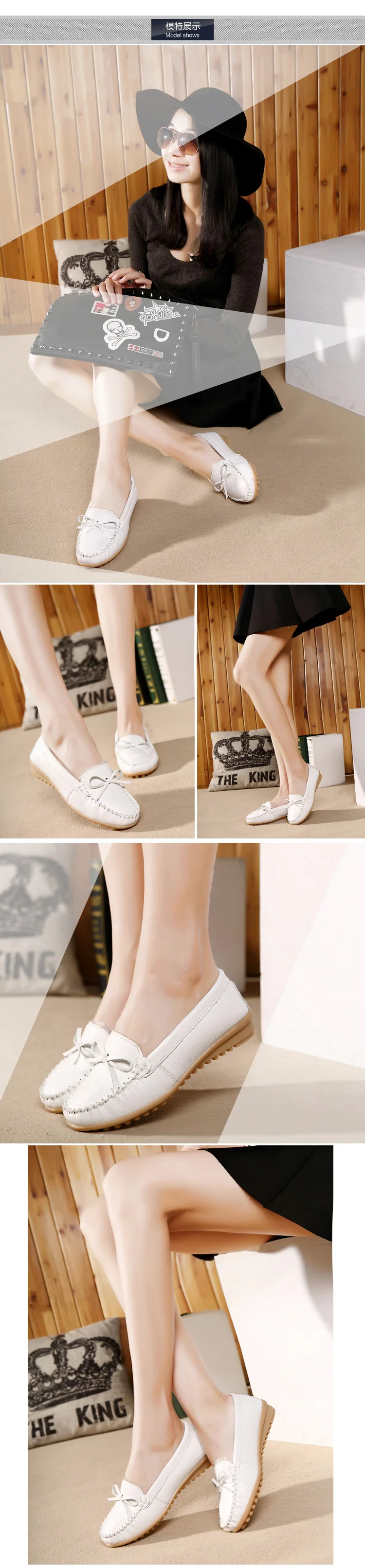 Dwayne Autumn Winter Plus Velvet Leather Flats Non-slip Casual Nurse White Shoes Women's Flat Shoes Female Loafers