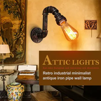 

BG815 retro industrial simple 110V-240V antique iron pipe small wall lamp loft light bar retro European and American cafe decora