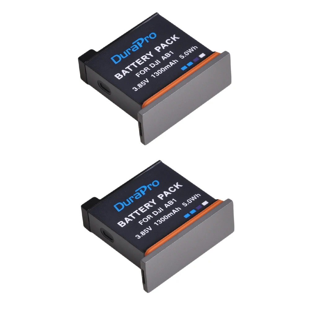 DuraPro 2 шт. 1300 мАч AB1 Замена батарейный блок камеры+ светодиодный 3-слоты USB Зарядное устройство для DJI Osmo AB1 пульт дистанционного управления для спортивной Камера - Цвет: 2 Battery