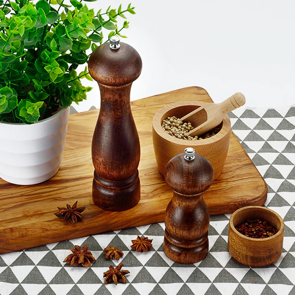 Solid Wood Pepper Grinder Kitchen Tool Manual Multi-purpose With Adjustable Ceramic Grinding Mill Kitchen Tools