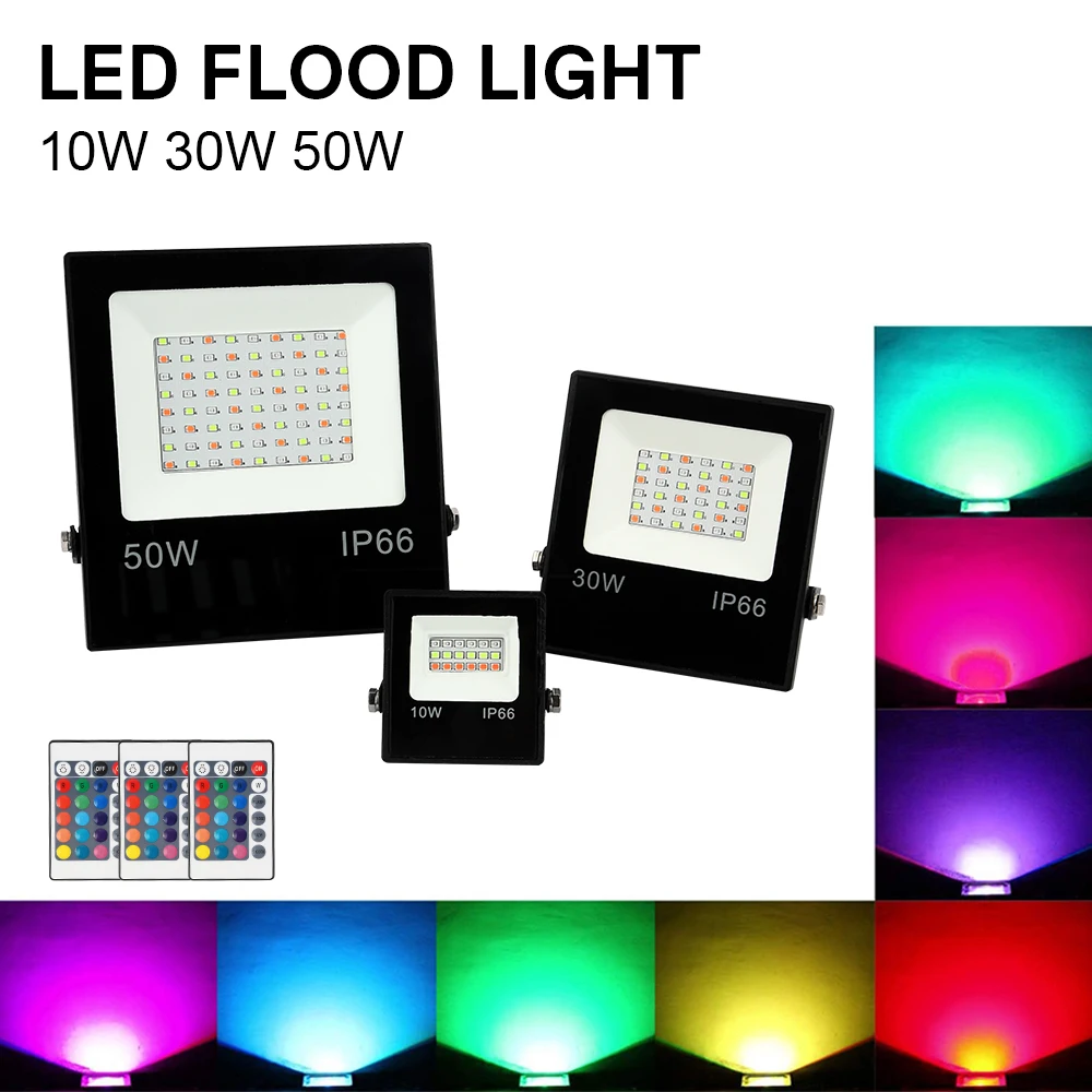 Лидер продаж RGB IP66 50 Вт 30 10 Светодиодный прожектор SMD отражатель светодиодный
