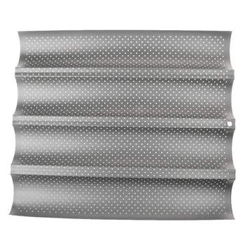

Nonstick Perforated Baguette Pan for French Bread Baking 4 Wave Loaves Loaf Bake Mold 15 x 13inch