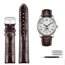 Premium Genuine Leather Watchband Strap - Elegant Cowhide Bracelet in Multiple Sizes - 21mm (Brown pin clasp)