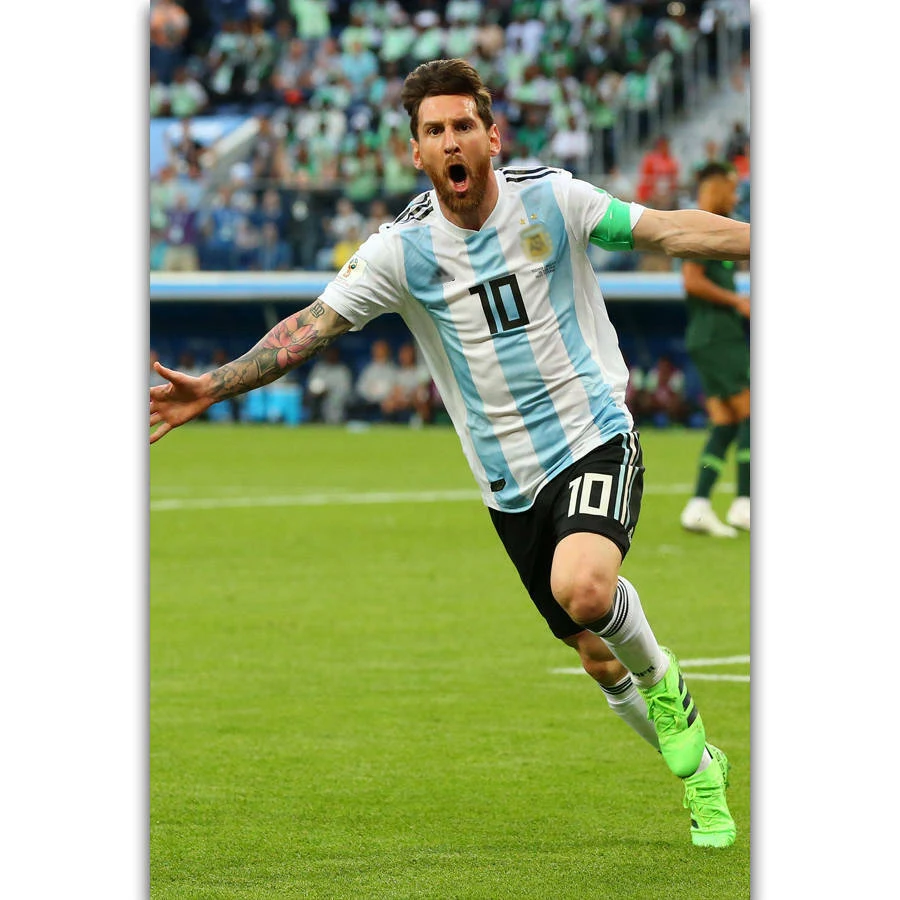 

Hot Lionel Messi Super Soccer Star Sport Player Silk Fabric Wall Poster Art Decor Sticker Bright