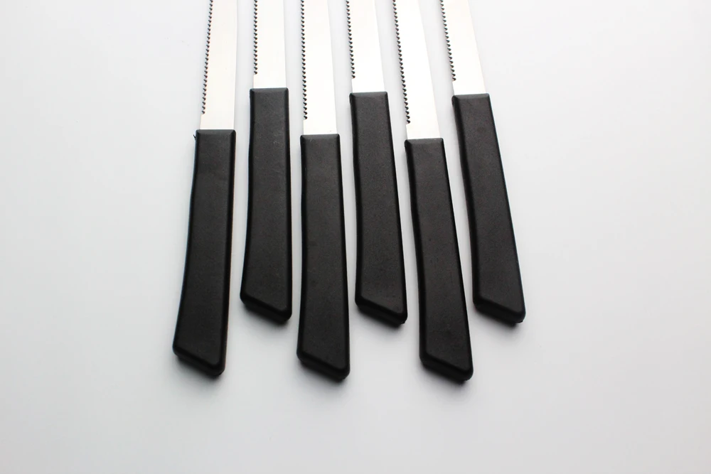 Нож для стейка из нержавеющей стали для рождественского ужина с черной ручкой и набор ножей, столовые приборы посуда набор живая выстрел