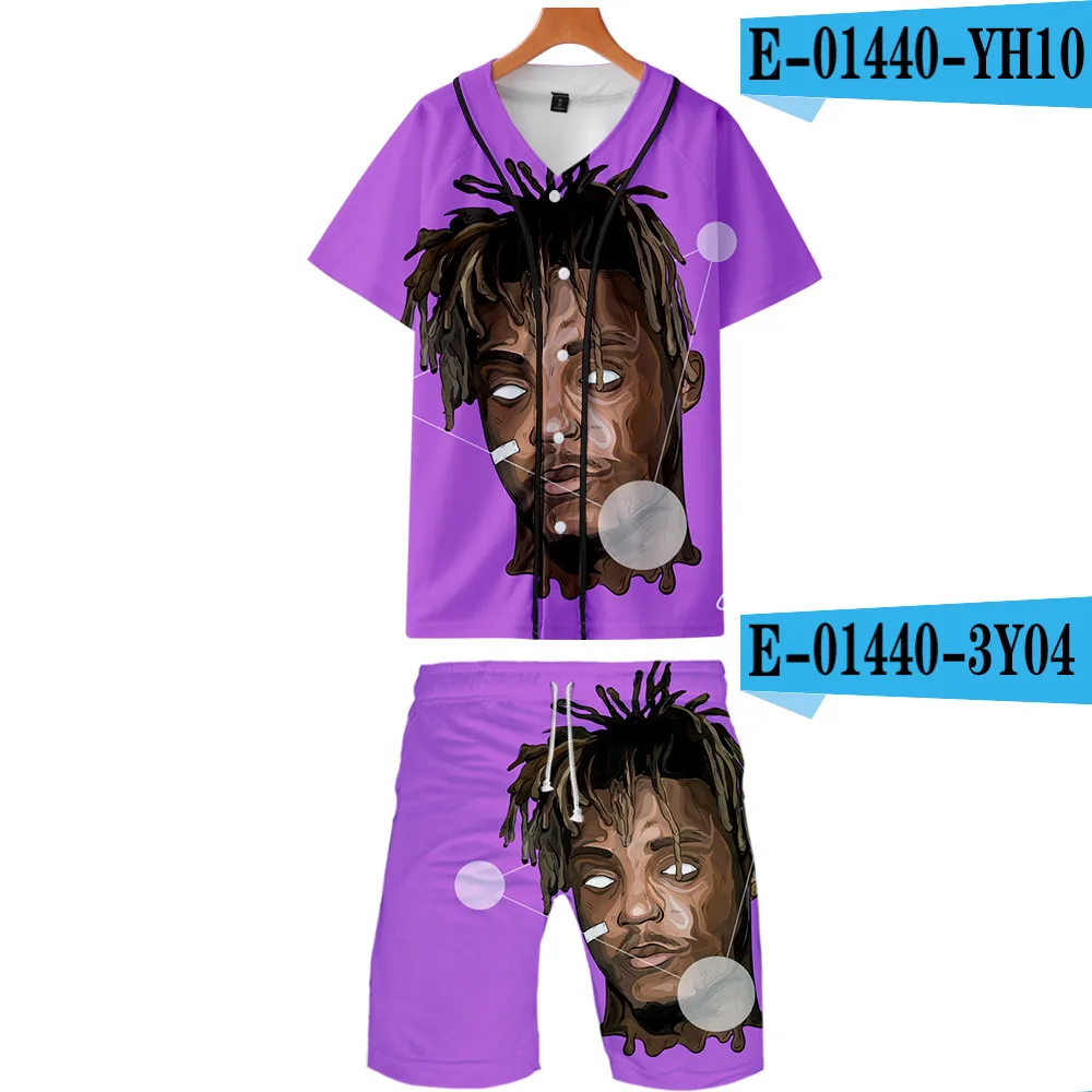 Juice Wrld комплект из двух предметов куртки и шорты Kpop Модная Новинка крутая бейсбольная куртка с принтом Juice Wrld набор для мужчин Уличная одежда - Цвет: Слоновая кость