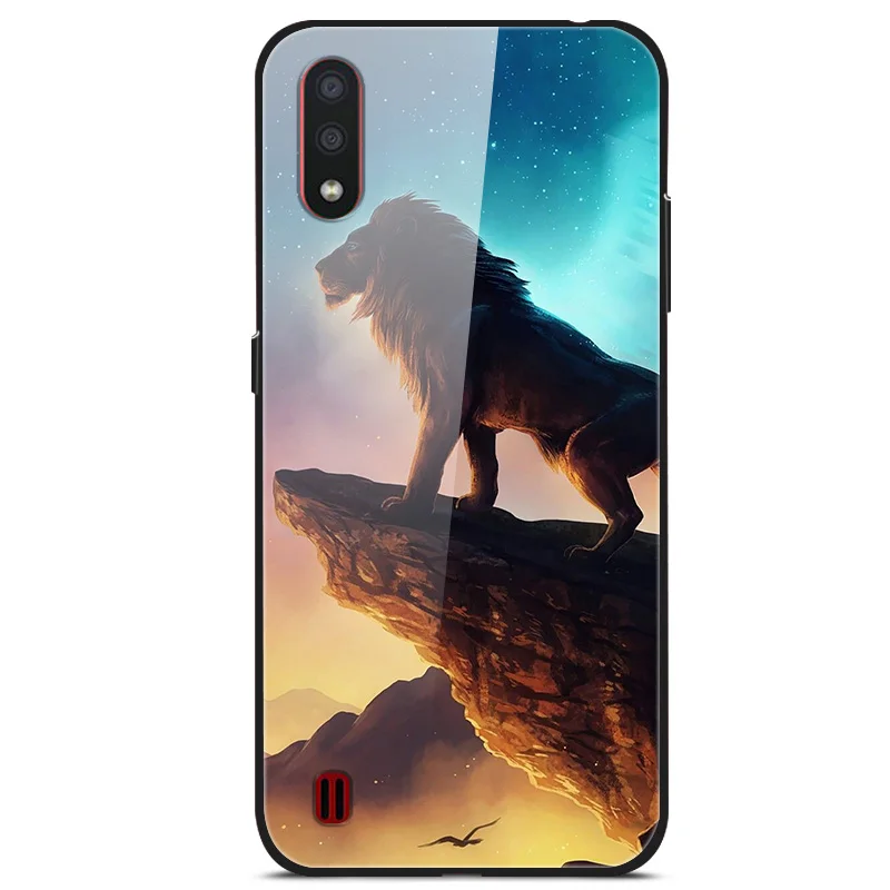 Для samsung Galaxy A01 чехол A 01 закаленное стекло Жесткий чехлы для телефона для samsung A01 чехол A015F A015 SM-A015F бампер