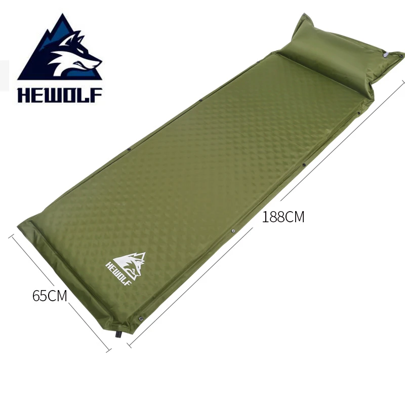 Green Single HEWOLF открытый 188*65*5 см одиночный Автоматический надувной коврик для подушки утолщение надувной матрас для кровати открытый тент обеденный коврик для отдыха - Цвет: Green Single