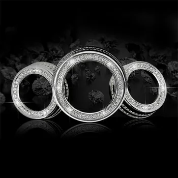 

3PCS Rhineston A/C Switch Knob Trim Cover For MINI Cooper F54 F56 F55 F60 Metal Silver Auto Accessories