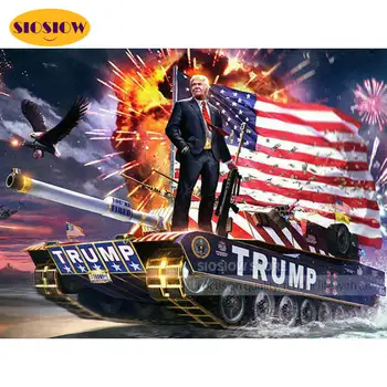 

5D DIY Diamond Mosaic Embroidery Donald Trump America Flag DIY Diamond Art Painting Full Square Pictures Rhinestones Home Decor