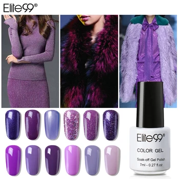 

Elite99 7ML Purple Color Nail Art Gel Polish Soak Off UV LED Nail Varnish Gel Nail Polish Hybrid Varnishes For Salon Manicure