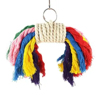 

Bird Parrot Foraging Toys Colorful Rope Swing Chewing Hanging Bell Cage Perches