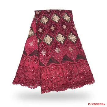 

French Lace Fabric 2019 African Guipure Cord Lace High Quality Embroidery 3D Lace Fabric with stones For Wedding f190809