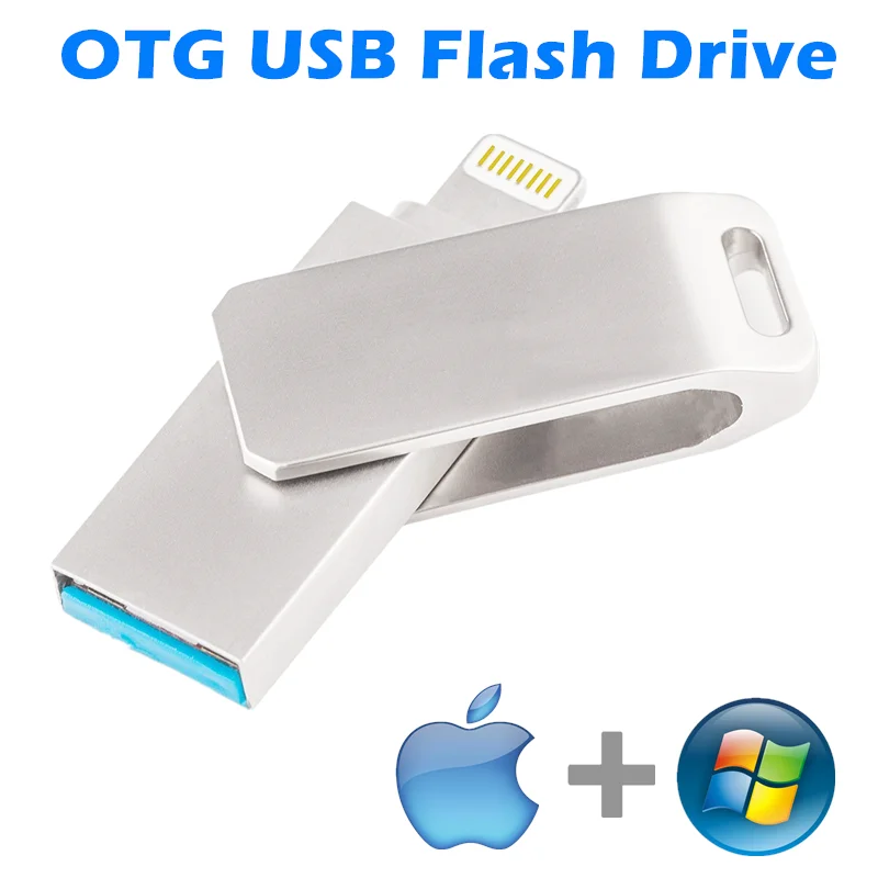 512gb usb stick Metal USB Flash Drive for ipad iphone 13 12 11 X 9 8 7 6 5s se OTG Pendrive 16gb 32gb 64gb 128gb memory stick for ios 256gb 512g usb flash memory