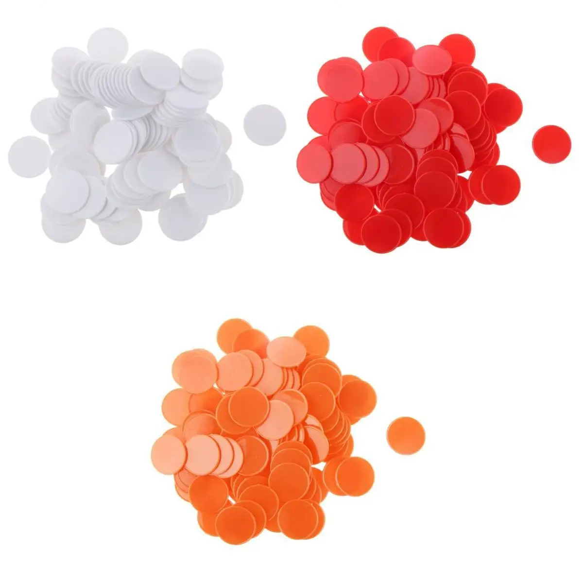 300x Orange&White&Red Bingo Chips Counterd Tokens for Party Board Game Toys