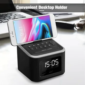 

LCD Alarm Clock Wireless bluetooth 4.2 Radio Speaker with 2 USB Ports LED Digital FM Radio Home Decoration Snooze Table Clocks