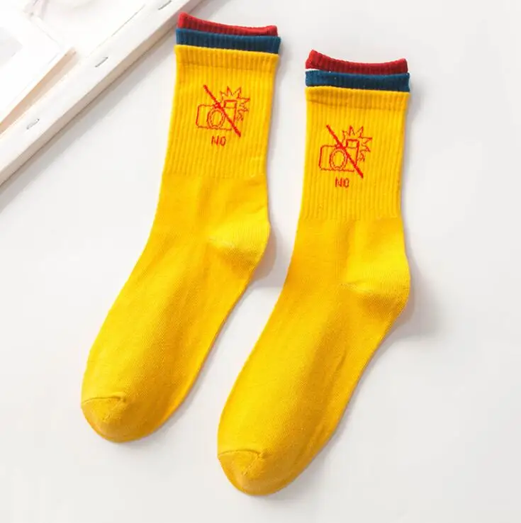 Harajuku Cartoon Women Letter Patterned Women Funny Casual Socks
