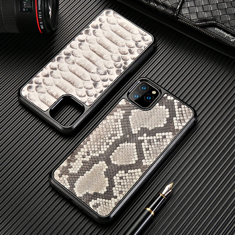 Leather business natural python leather phone case For iPhone 11 Pro max 11 Pro X XS max XR 7 8 High-grade anti-fall protection
