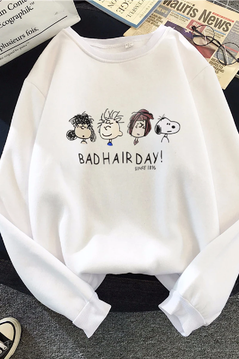 Для женщин Harajuku толстовки спортивный костюм с персонажами из мультфильмов; милая Толстовка Пуловер эстетику уличная Kawaii детские штаны на вельветовой подкладке больших размеров с капюшоном