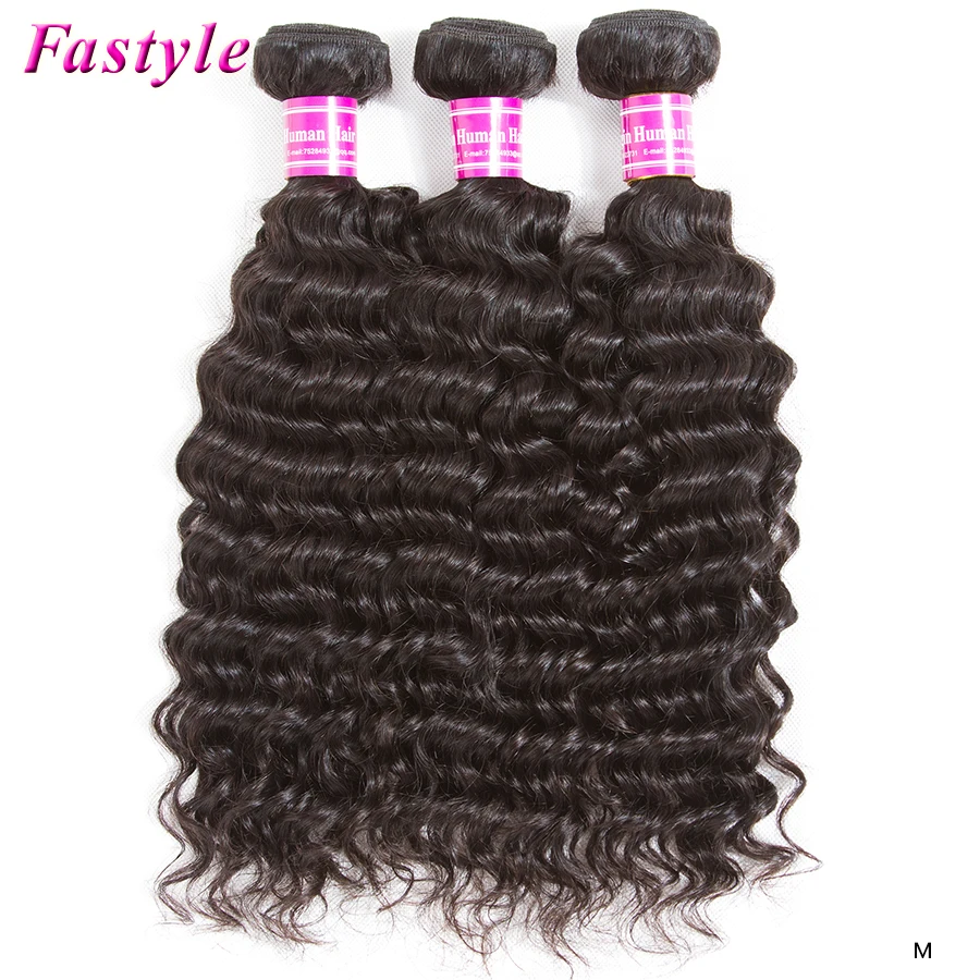 Lowered Bundles Hair-Weave-Extension Human-Hair Deep-Wave Fastyle Remy Natural-Color 3/4pcs jYQOMEayqg9