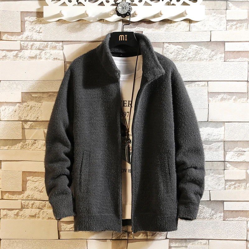 Best Price Solid Color New 2018 Thick Fashion Brand Sweater For Mens Cardigan Knitwear Warm Autumn Japan Design Clothes Plus size M-3XL