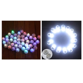 

200Pcs Round Led Flash Ball Lamp Balloon Light Long Standby Time for Paper Lantern Balloon Light Party Wedding Decoration - 100P