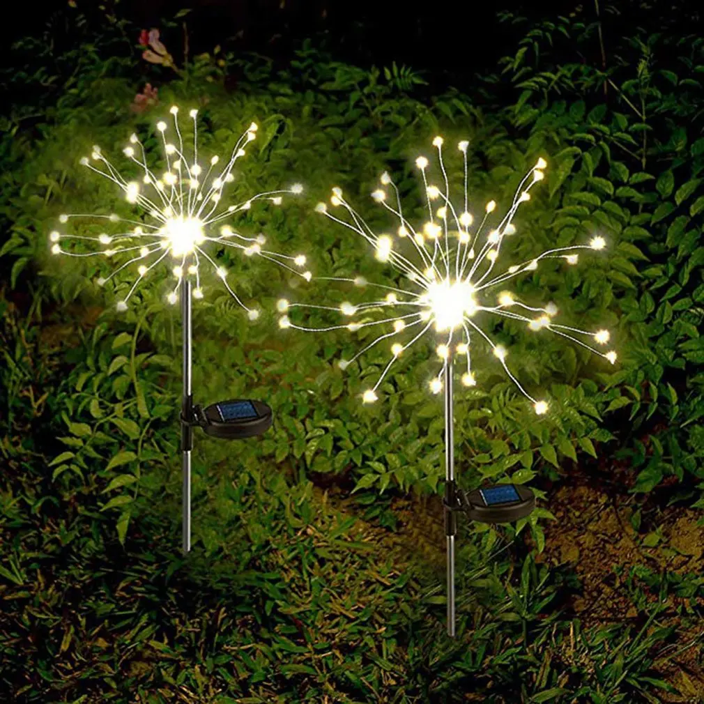 

Solar Firework Lights Led Solar Powered String Light With Twinkling And Steady-On 2 Lighting Modes For Garden