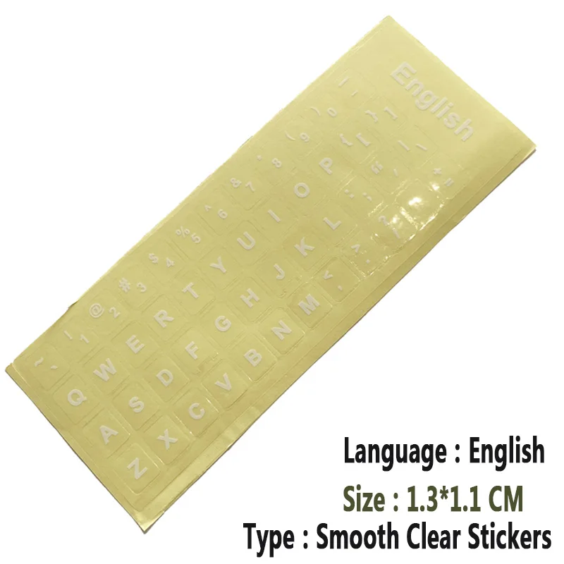 SR Clear Smooth Keyboard Stickers Letter 6 Language Russian German Spain Italy English Japan for Computer Laptop Accessories-1
