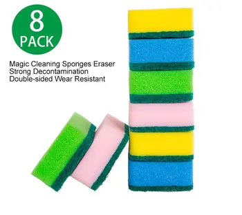 

8Pcs Multi-Use Heavy Duty Scrub Sponge Extra Thin Magic Cleaning Sponges Eraser Sponge For Kitchen Bathroom Furniture