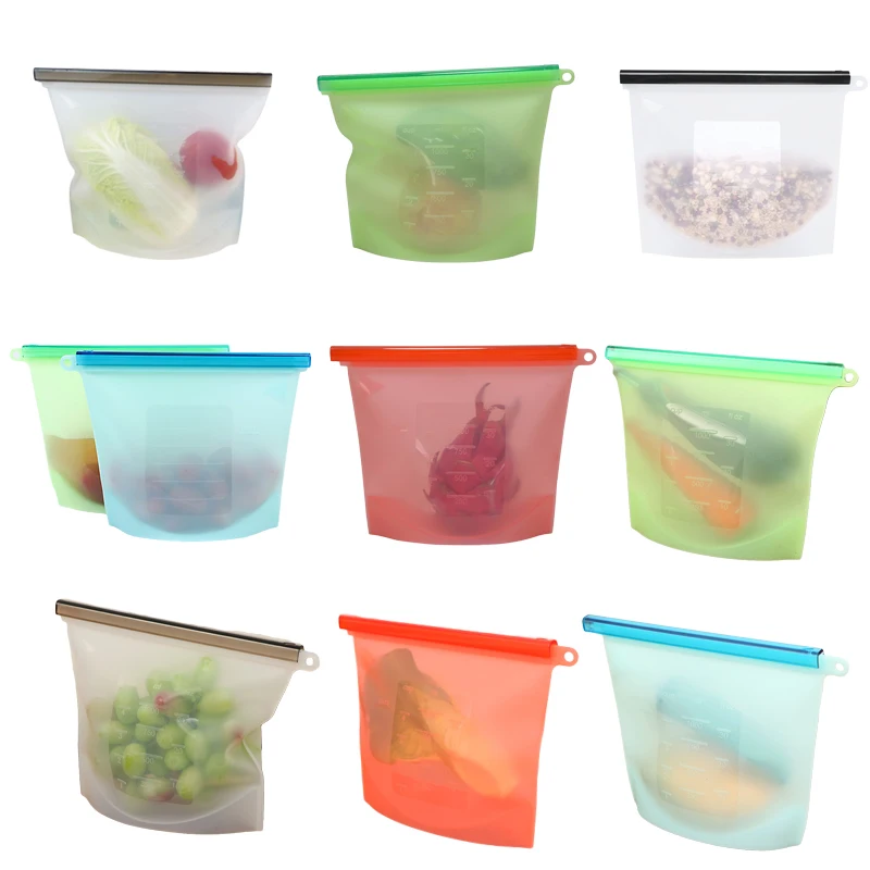 Силиконовые Пищевые Сумки Кухня Микроволновая печь Bento Lunch Box Многоразовые
