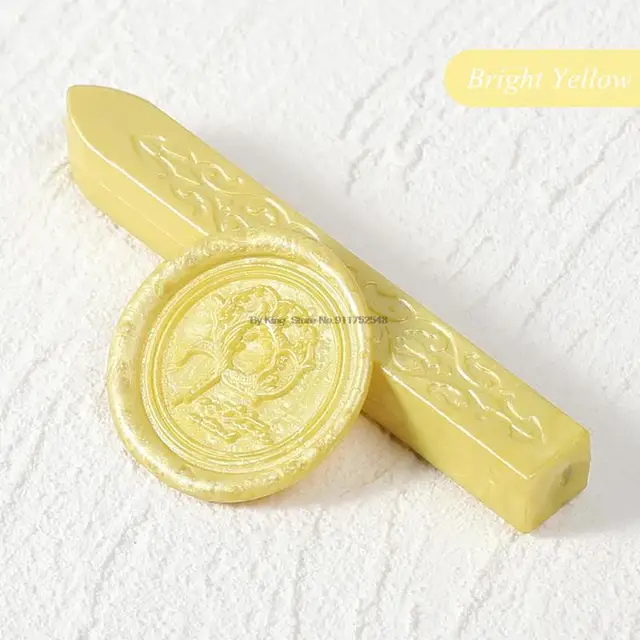 24 Colors Flower Seal Wax DIY Card Invitations Envelope Retro Wax Seal Stamp Wax Seal Magic Arrow Pattern Wax Stick With Wick Light Yellow