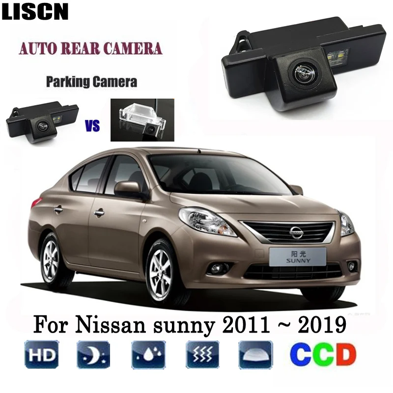 CCD Car Reverse Rear View License Plate Light Parking Back Up Camera for Nissan